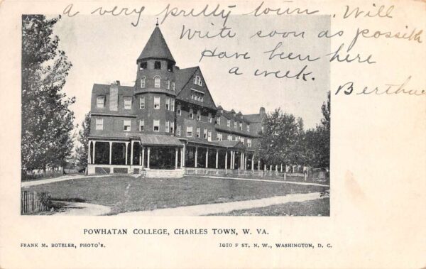Charlestown West Virginia Powhatan College Vintage Postcard AA101002