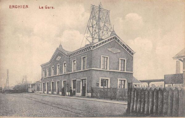 Enghien Belgium Train Station Vintage Postcard AA101032