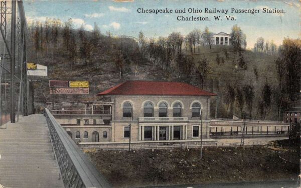 Charleston West Virginia Chesapeake Ohio Railway Train Station PC AA101033
