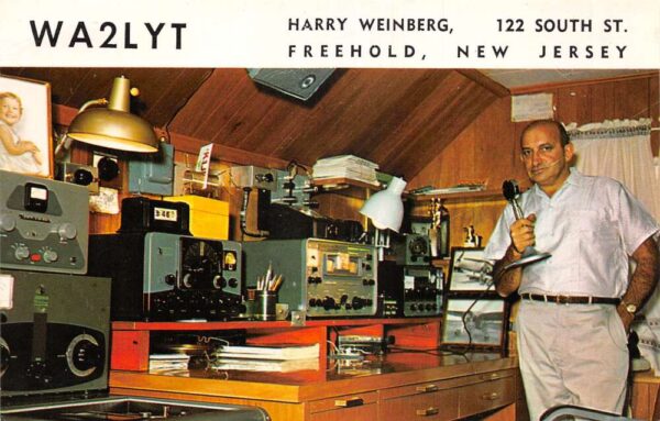 Freehold New Jersey Harrry Weinberg QSL Radio Station Vintage Postcard AA101058