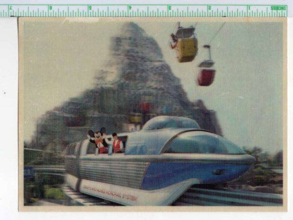 Disneyland Tomorrowland Monorail Mickey Mouse Lenticular Oversized PC AA101061