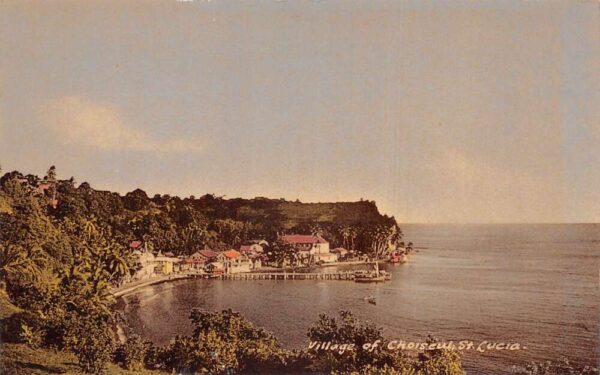 Choiseul St Lucia Birds Eye View Waterfront Vintage Postcard AA86632