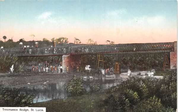 Micoud St Lucia Troumassie Bridge Vintage Postcard AA86634