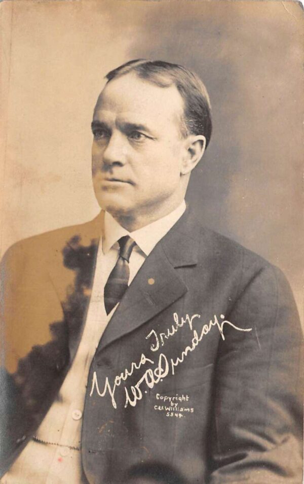 William Billy Sunday Portrait Signature Real Photo Vintage Postcard AA86640