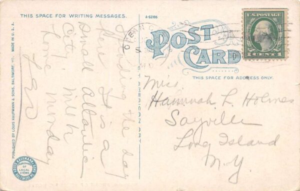 Ocean City Maryland Board Walk From Ocean Pier, Atlantic Hotel, Postcard U20197 - Image 2