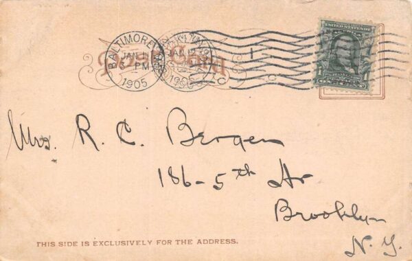 Baltimore Maryland North From Pratt, Great Fire 1904 Scene, Vintage PC U20198 - Image 2