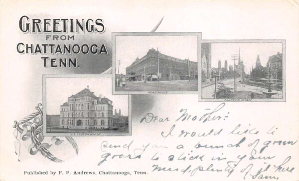 Chattanooga Tennessee Greetings From Chattanooga, Notable Places, PC U20204