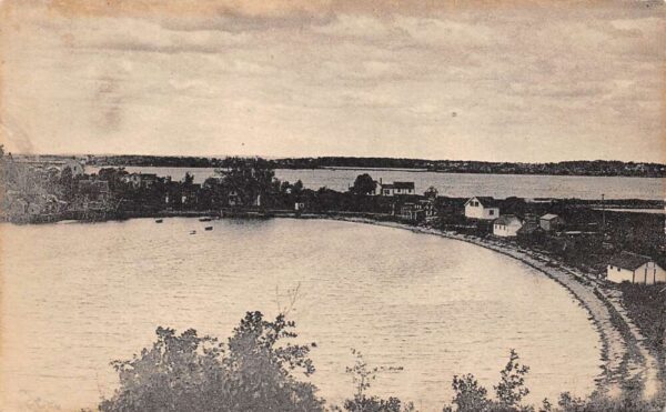 Bailey Island Maine Head Of Mackeral Cove, B/W Lithograph, Vintage PC U20247