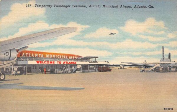 Atlanta Georgia Atlanta Municipal Airport Temporary Terminal, Vintage PC U20265