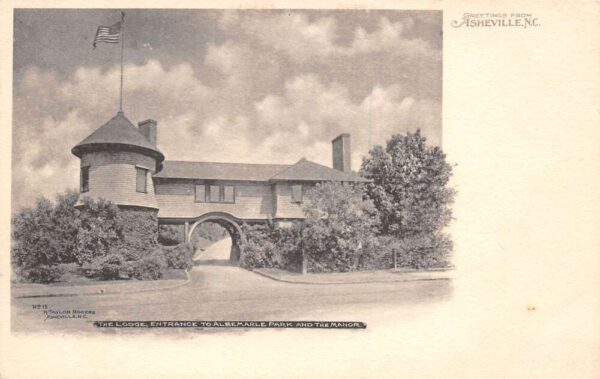 Asheville North Carolina The Lodge, Albemarle Park Entrance, Vintage PC U20271