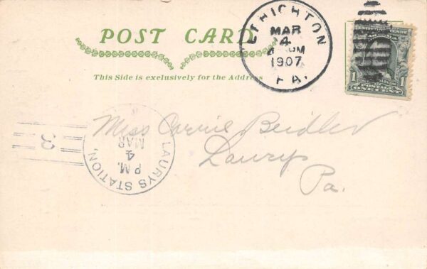 Lehighton Pennsylvania South 1st St., Looking North, Undivided Back, PC U20337 - Image 2