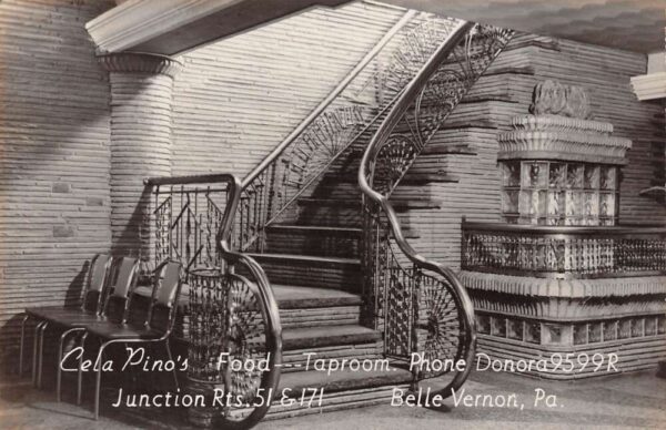 Belle Vernon Pennsylvania Cela Pino's Restaurant & Taproom, RPPC U20368