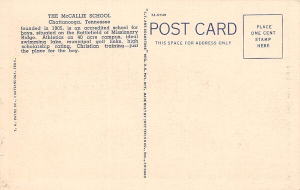 Chattanooga Tennessee The McCallie School Battalion, Dress Parade, PC U20374 - Image 2