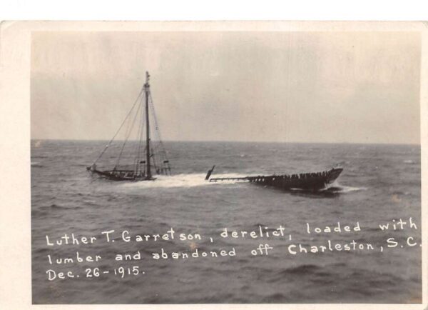 Charleston South Carolina Luther T Garretson Shipwreck Real Photo PC AA86793