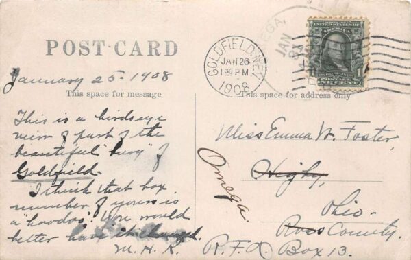 Goldfield Nevada Aerial View Real Photo Vintage Postcard AA86796 - Image 2