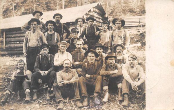 Passaconaway New Hampshire Logging Lumber Camp Lumberjacks Real Photo PC AA86813