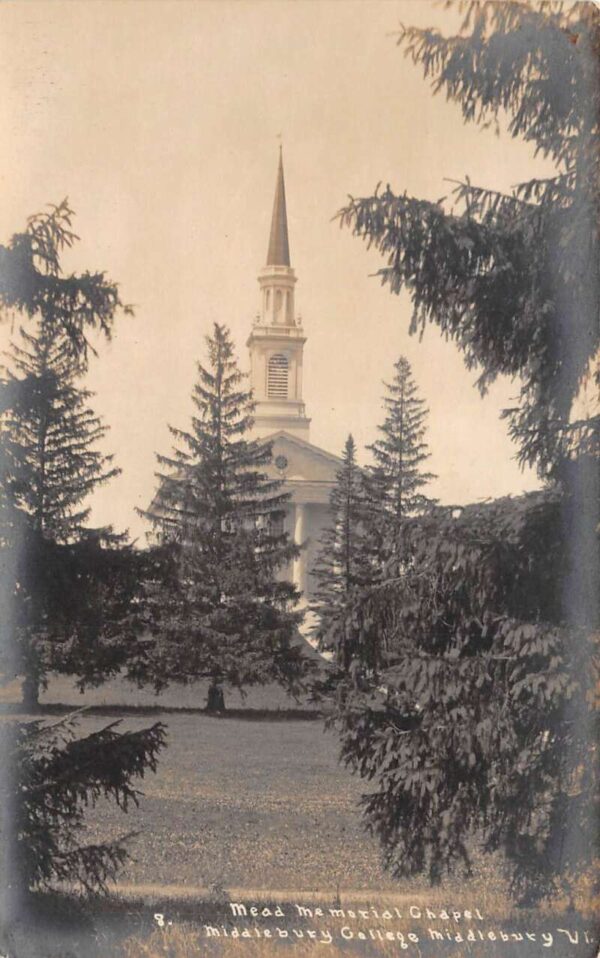 Middlebury Vermont Middlebury College Mead Memorial Chapel Real Photo PC AA86816