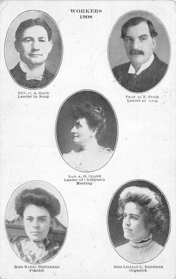 Des Plaines Ilinois 1908 Reverand and Church Workers Vintage Postcard AA86819