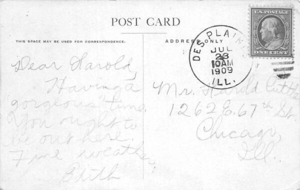 Des Plaines Ilinois 1908 Reverand and Church Workers Vintage Postcard AA86819 - Image 2
