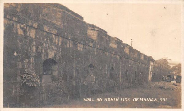 Manila Philippines Wall on North Side Real Photo Vintage Postcard AA86820