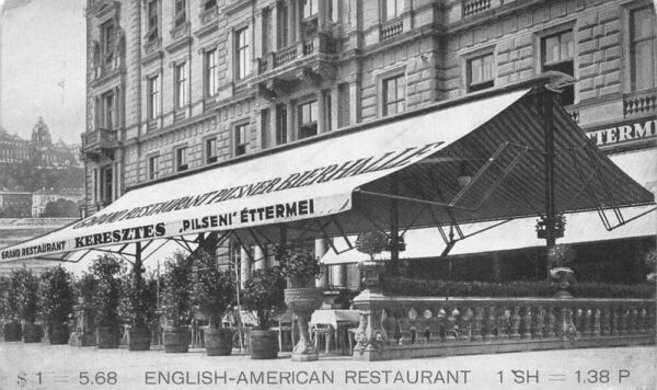 Budapest Hungary Keresztes Ede English American Restaurant Postcard AA86861