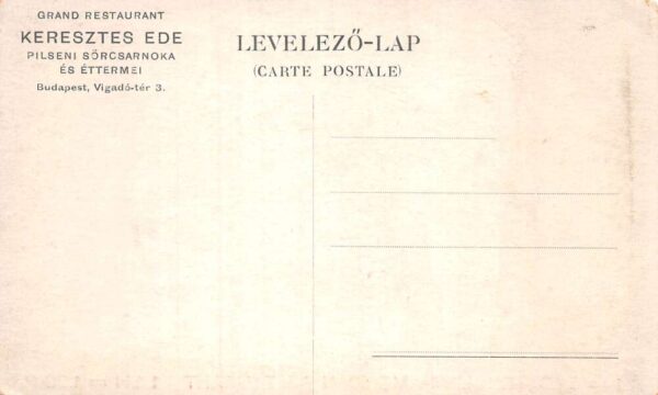 Budapest Hungary Keresztes Ede English American Restaurant Postcard AA86861 - Image 2