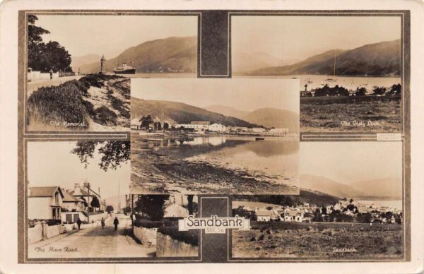 Sandbank Scotland Multiview Memorial and Scenic View Real Photo Postcard AA86866