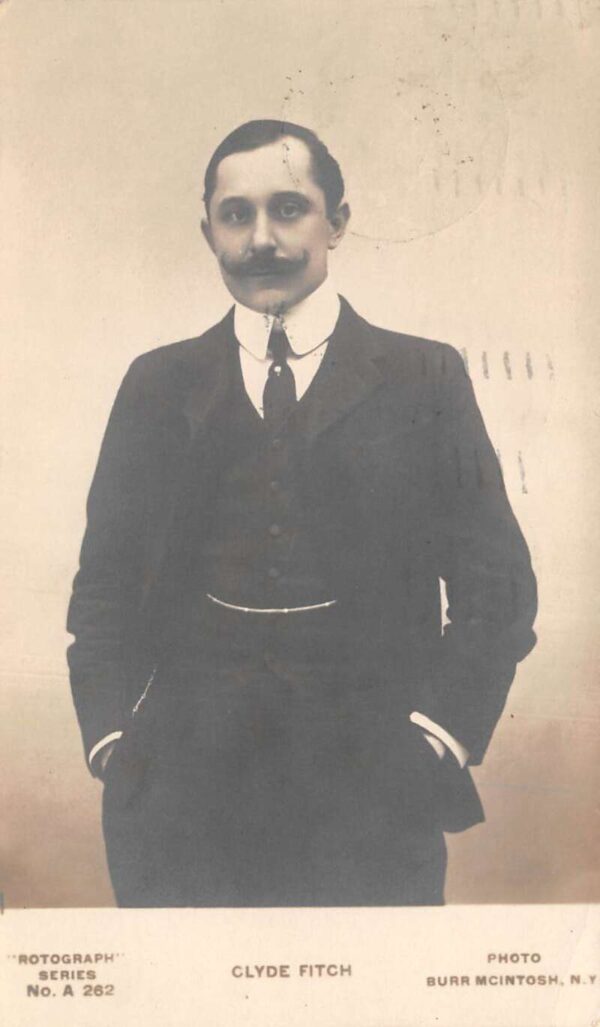 Clyde Fitch Write Playwrite Broadway Portrait Real Photo Postcard AA86882