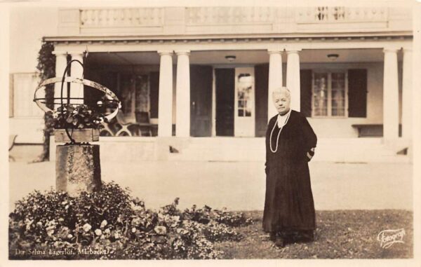Varmland Sweden Selma Lagerlof in Marbacka Gardens Real Photo Postcard AA86885