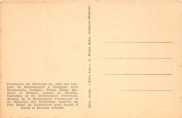 Frederic Mistral Author Writer Vintage Postcard AA86894 - Image 2