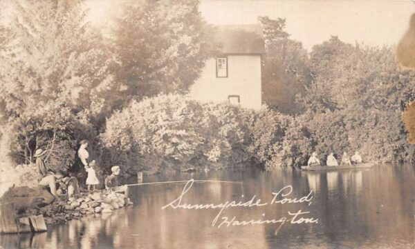 Harrington Canada Sunnyside Pond Fishing Real Photo Postcard AA86906