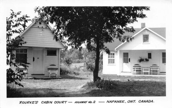 Napanee Ontario Canada Rourke's Cabin Court Real Photo Vintage Postcard AA86907