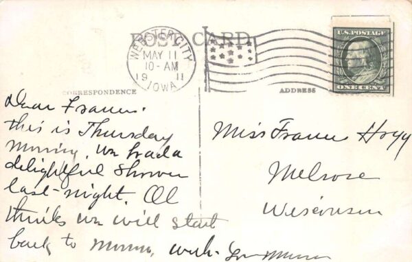 Webster City Iowa Des Moines Street The Willow Vintage Postcard AA87056 - Image 2
