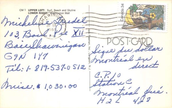 Cape May New Jersey Greetings Beach and Washington Mall Vintage Postcard AA87069 - Image 2
