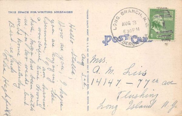 Elberon New Jersey Greetings Road Scenic View Vintage Postcard AA87071 - Image 2