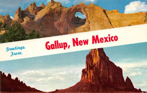 Gallup New Mexico Window Rock and Shiprock Scenic View Greetings PC AA87074