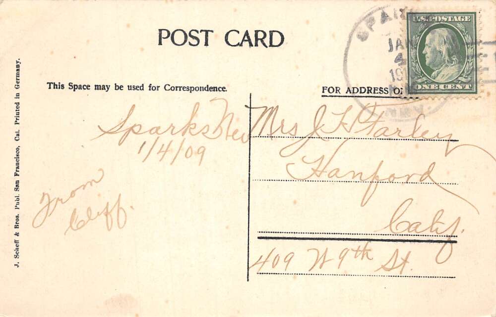 Sparks Nevada Harriman Avenue Looking West Vintage Postcard AA87091 - Image 2