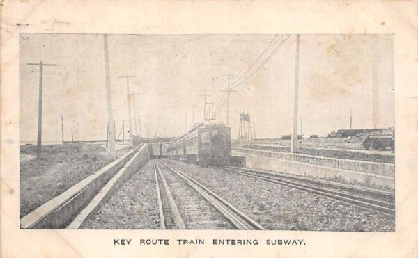 Oakland California Key Route Train Entering Subway Vintage Postcard AA87099