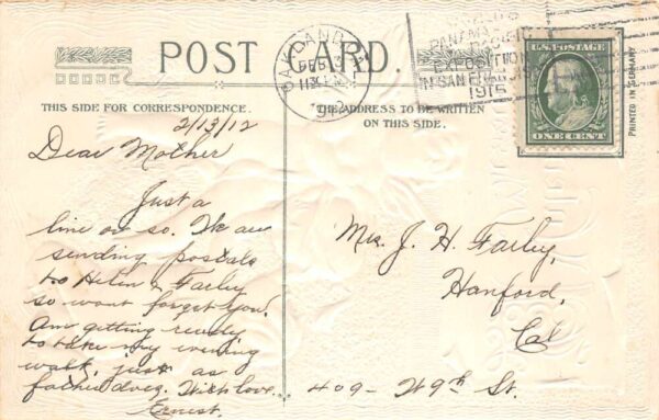 Valentine Greetings Angels with Hearts Winsch Vintage Postcard AA87102 - Image 2
