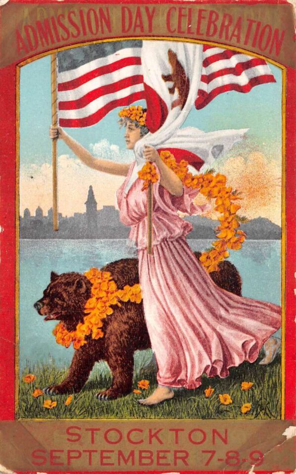 Stockton California Pan Pacific Expo Admission Day Celebration Postcard AA87103