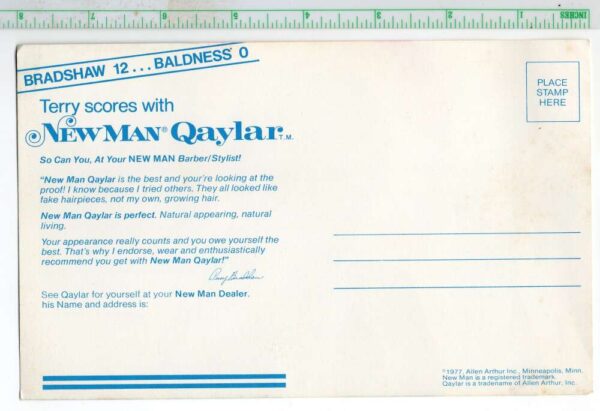 New Man Qaylar Hairpiece Mens Wig Advertising Oversized Vintage Postcard AA87126 - Image 2