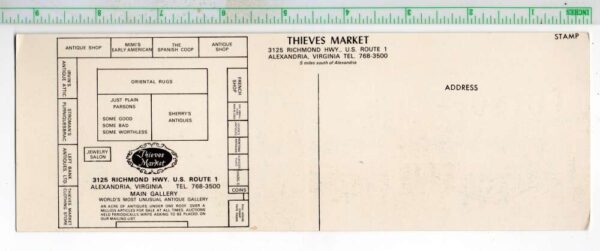 Alexandria Virginia Thieves Market Antique Mall Extra Wide Bi-Fold PC AA87132 - Image 2