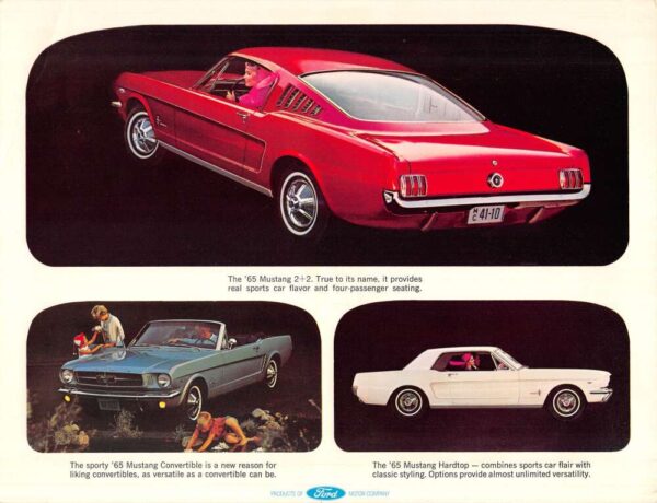 Ford 1965 Mustang Automobile Car Advertising Oversized Vintage Postcard AA87141