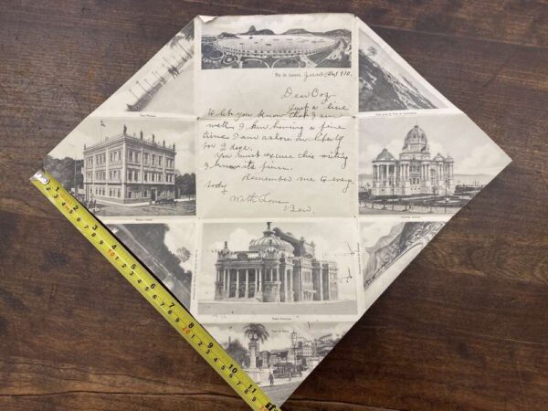 Rio de Janeiro Brazil Fold Out Pictoral Envelope Postal Used Vintage AA87142