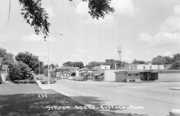 Buffalo Minnesota Street Scene Real Photo Vintage Postcard AA87149