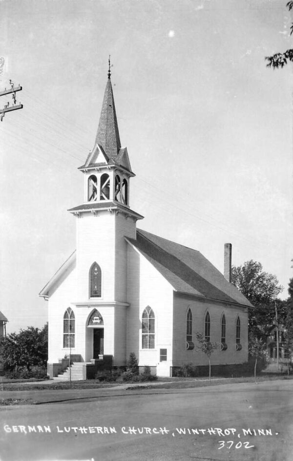 Winthrop Minnesota German Lutheran Church Real Photo Vintage Postcard AA87153