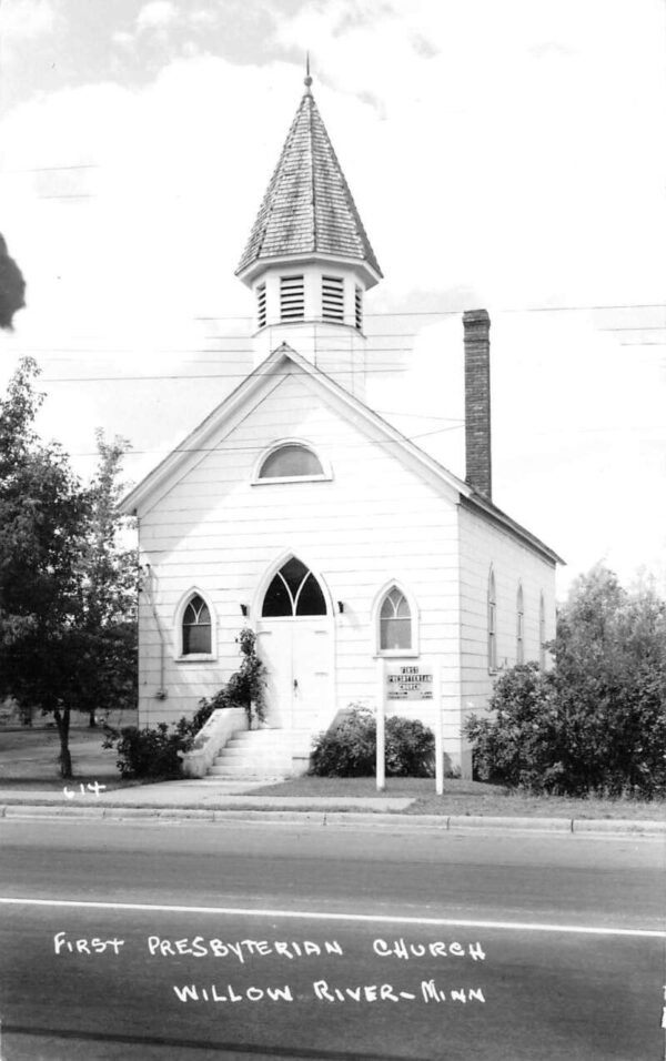 Willow River Minnesota First Presbyterian Church Real Photo Postcard AA87155