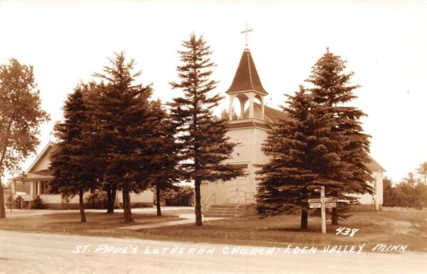 Eden Valley Minnesota St Pauls Lutheran Church Real Photo Postcard AA87167