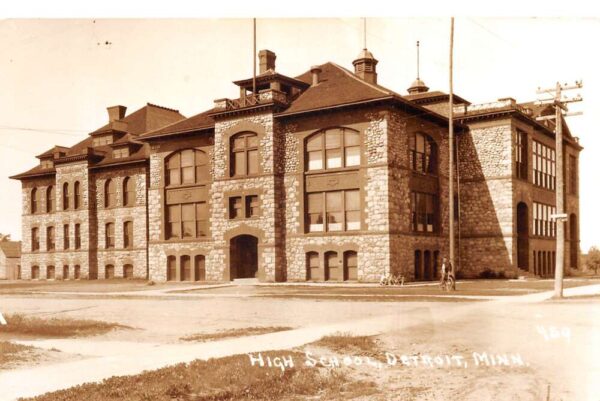 Detroit Minnesota High School Real Photo Vintage Postcard AA87186