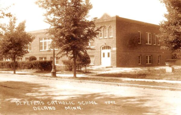 Delano Minnesota St Peters Catholic School Real Photo Vintage Postcard AA87187